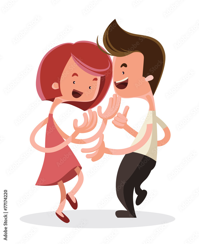 Young couple dancing vector illustration cartoon character Young couple dancing vector illustration cartoon character