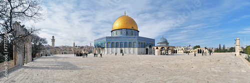 Panorama of Temple Mount with Dome of the Rock Mosque, Jerusalem