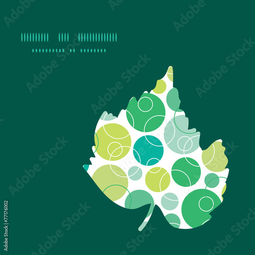 Vector abstract green circles leaf silhouette pattern frame