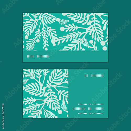 Vector emerald green plants horizontal stripe frame pattern