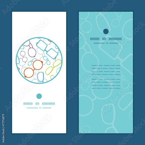 Vector colorful glasses vertical round frame pattern invitation