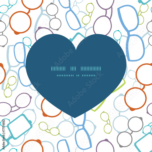 Vector colorful glasses heart silhouette pattern frame