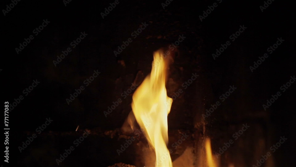 Fire in fireplace. Close-up Fire in fireplace. Close-up