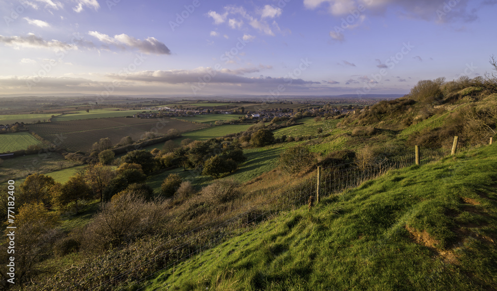 View from Ham Hill near Yeovil in Somerset