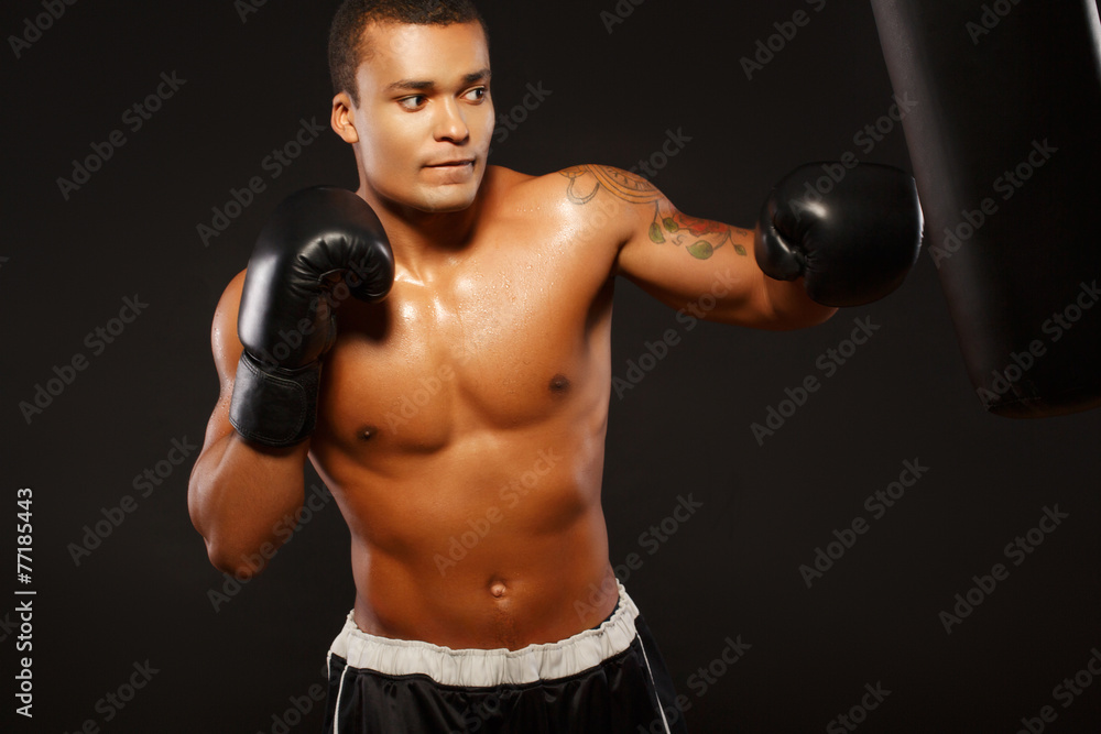 Handsome boxer on the workout Handsome boxer on the workout