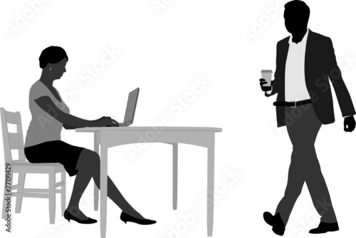 Laptop and Walking