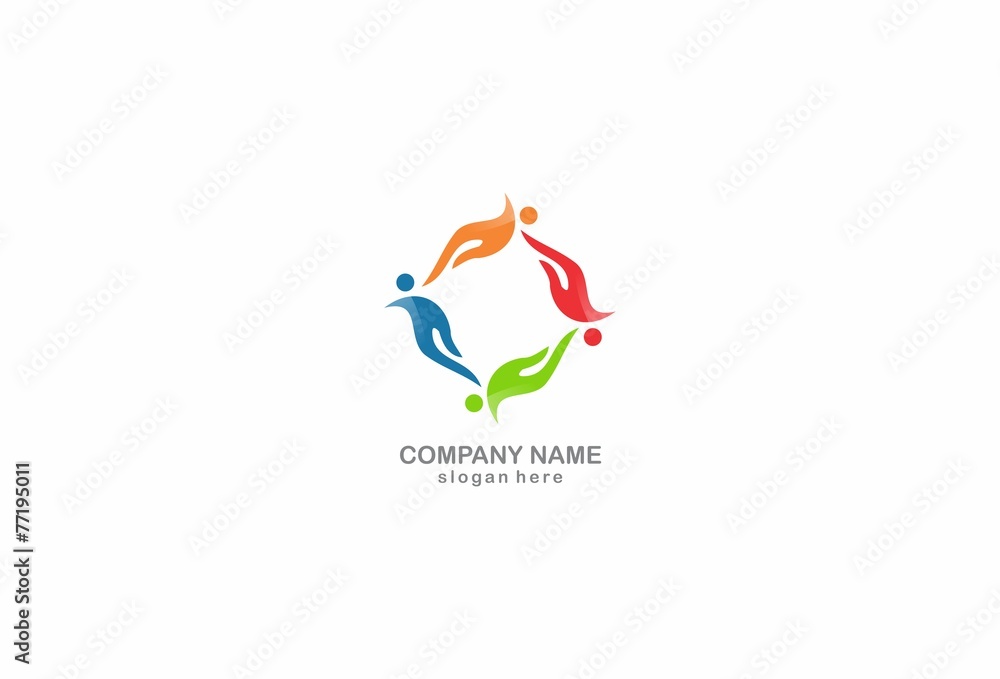 Fototapeta premium teamwork, social, logo business, vector