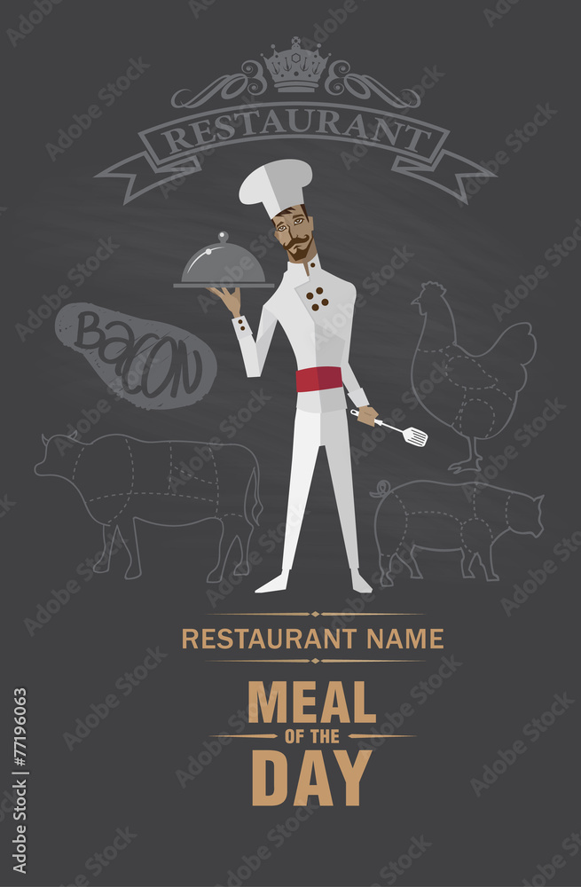 Plakat Cover chef restaurant menu design