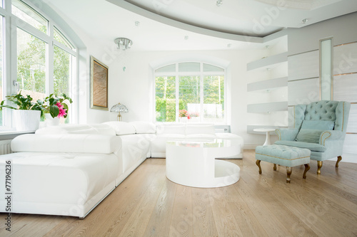 Luxury living room in pastel colors