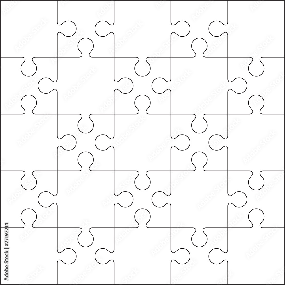 Jigsaw puzzle blank template or cutting guidelines