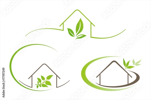 Home , architecture , icon, green business logo design