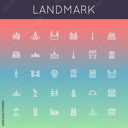 Vector Landmark Line Icons