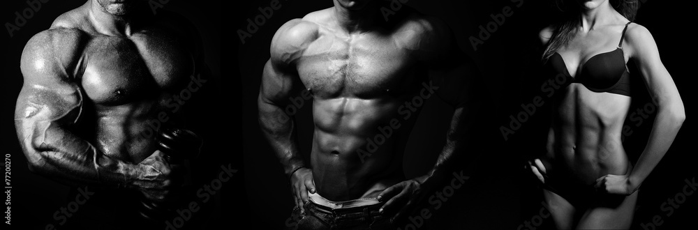 Bodybuilding. Man and woman Bodybuilding. Man and woman