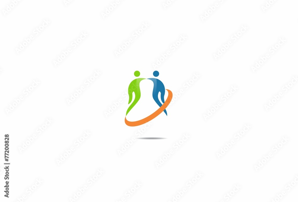 logo partnership,  teamwork, succes business, icon