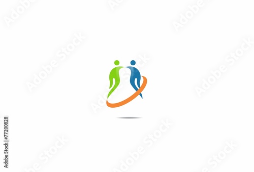 logo partnership,  teamwork, succes business, icon