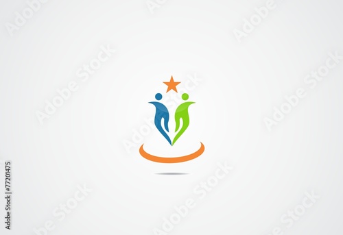 partnership, logo teamwork,succes, vector icon