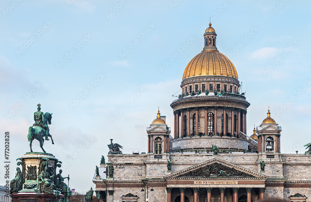 Saint Isaac's Cathedral and the Monument to Emperor Nicholas I,