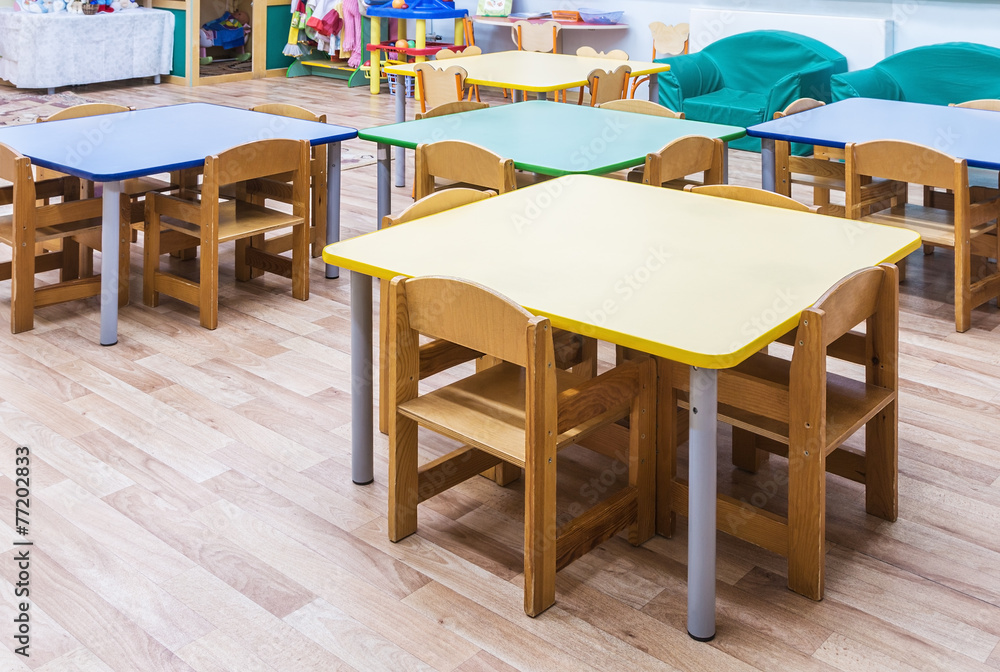 children's furniture and toys in kindergarten