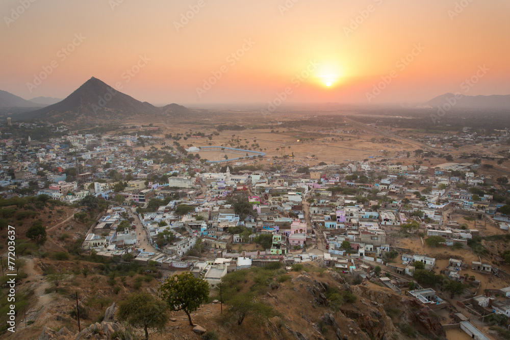 Sunset in Pushkar City, India