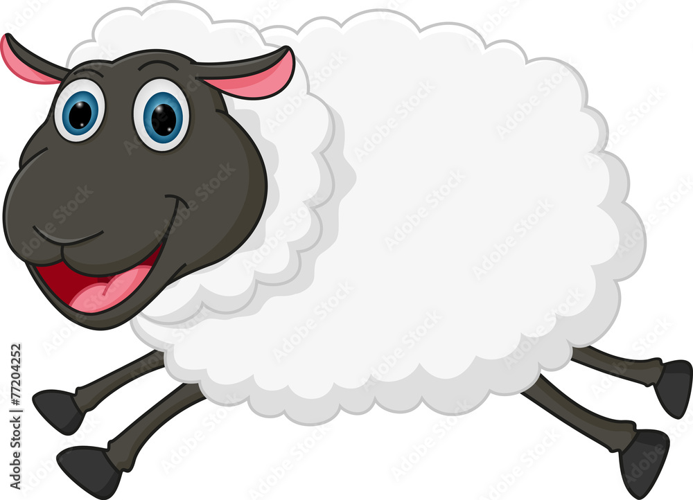 Happy sheep jumping Happy sheep jumping