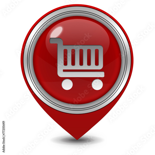 shopping cart pointer icon on white background