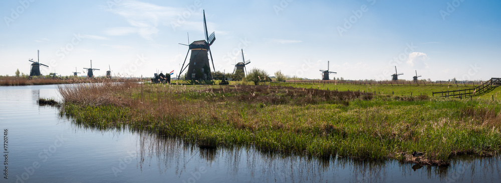 Panorama Windmühlen von Kinderdijk