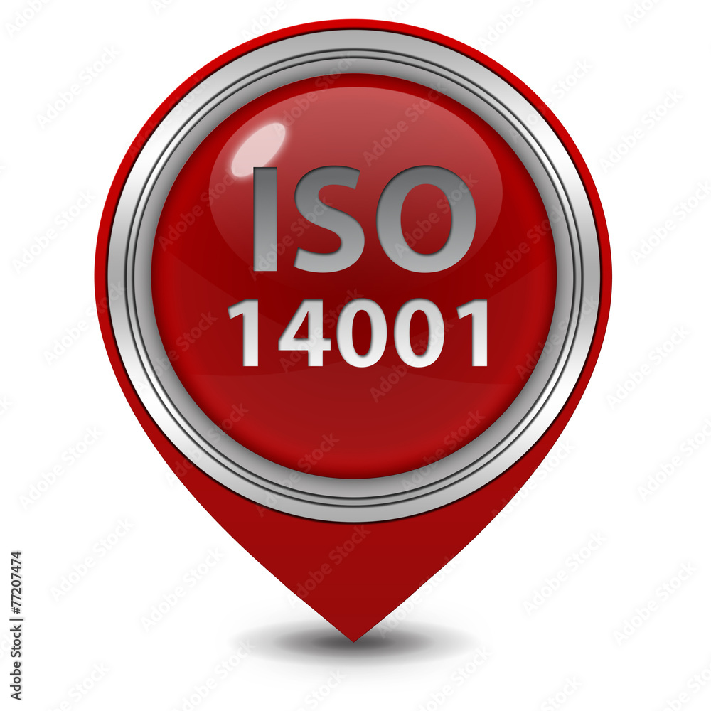 Iso 14001 pointer icon on white background Iso 14001 pointer icon on white background