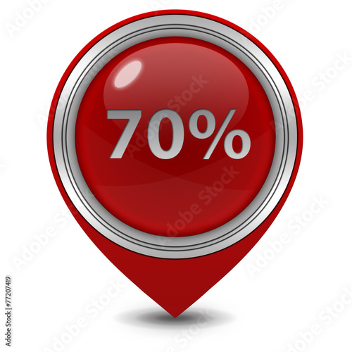 Seventy percent pointer icon on white background Free Download Seventy percent pointer icon on white background - GFXLoad