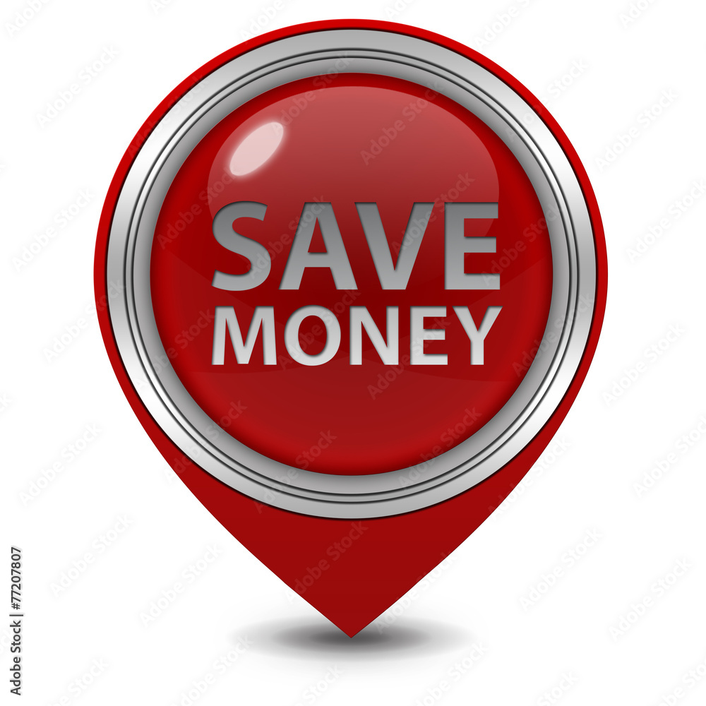Save money pointer icon on white background Save money pointer icon on white background