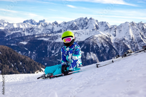 Girl on the ski slope