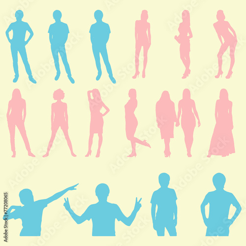 Silhouettes of peoples