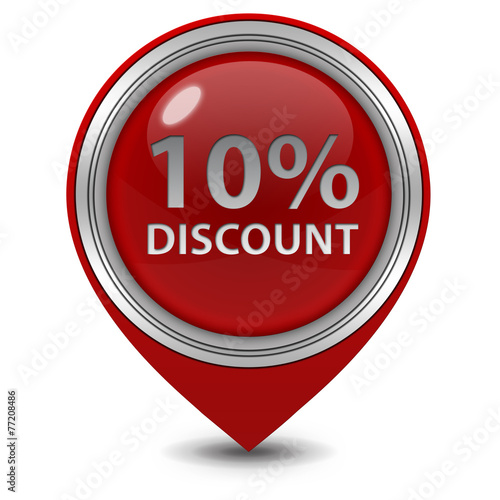 Discount ten percent pointer icon on white background Free Download Discount ten percent pointer icon on white background - GFXLoad