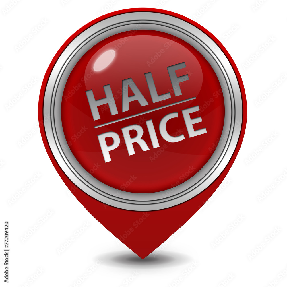 Half price pointer icon on white background Half price pointer icon on white background