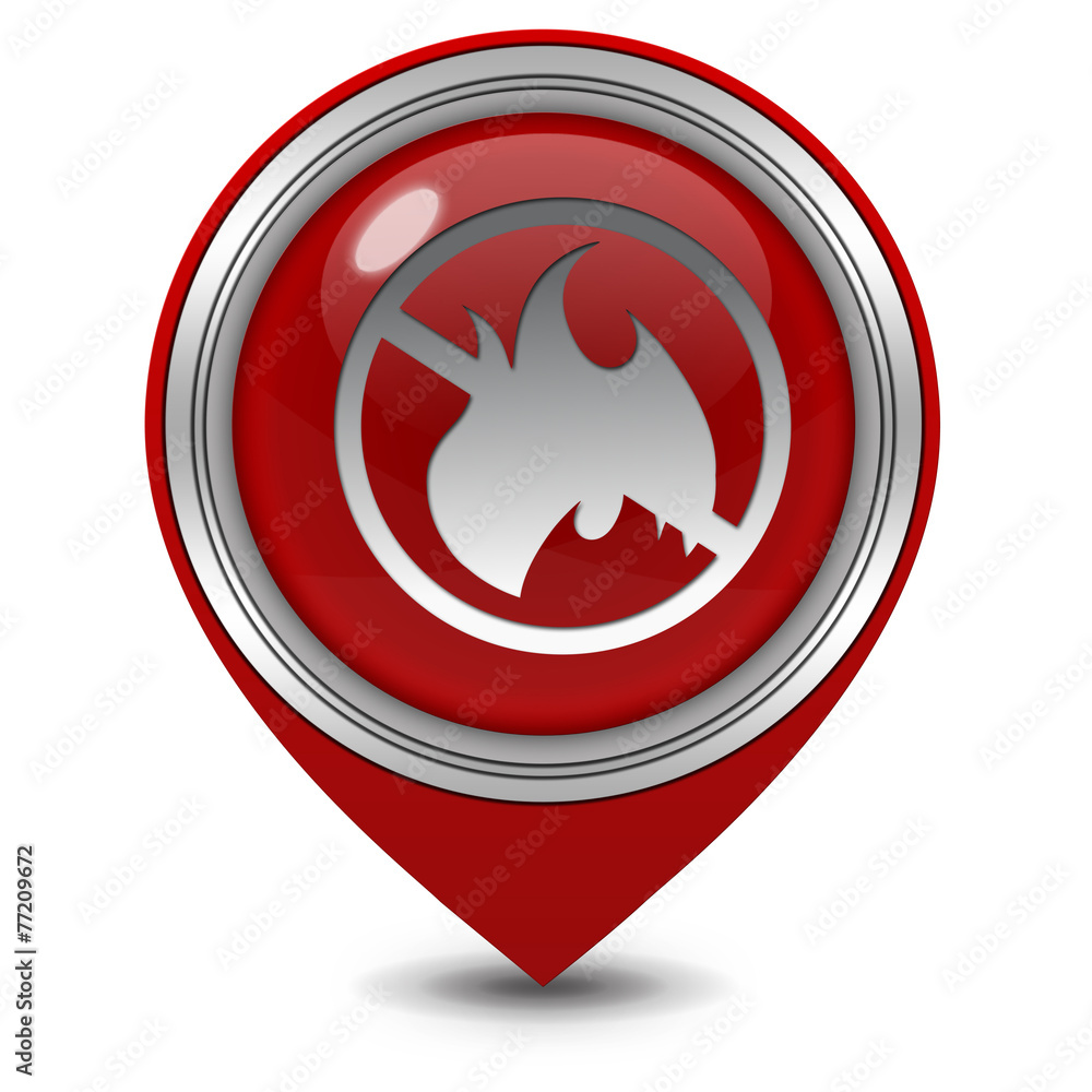 Fire ban pointer icon on white background Fire ban pointer icon on white background