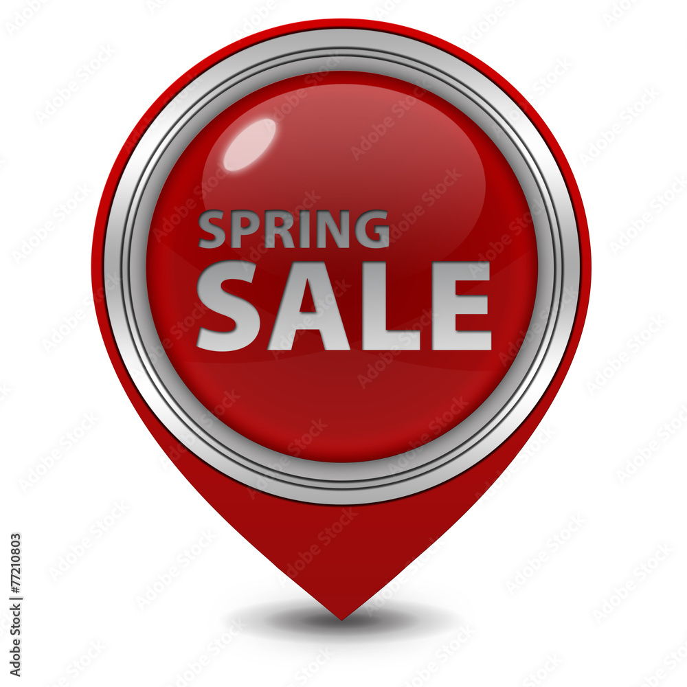 Spring sale pointer icon on white background Spring sale pointer icon on white background