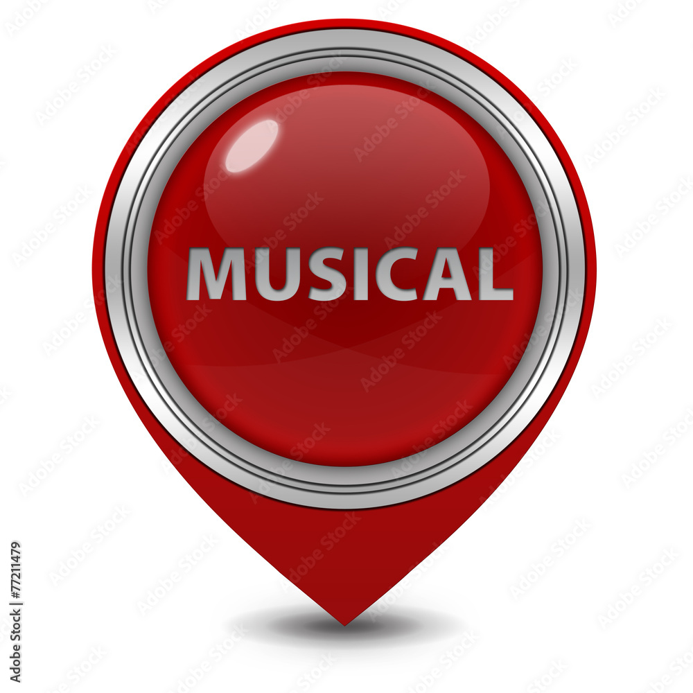 Musical pointer icon on white background Musical pointer icon on white background