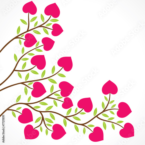 colorful heart shape flower plant design vector