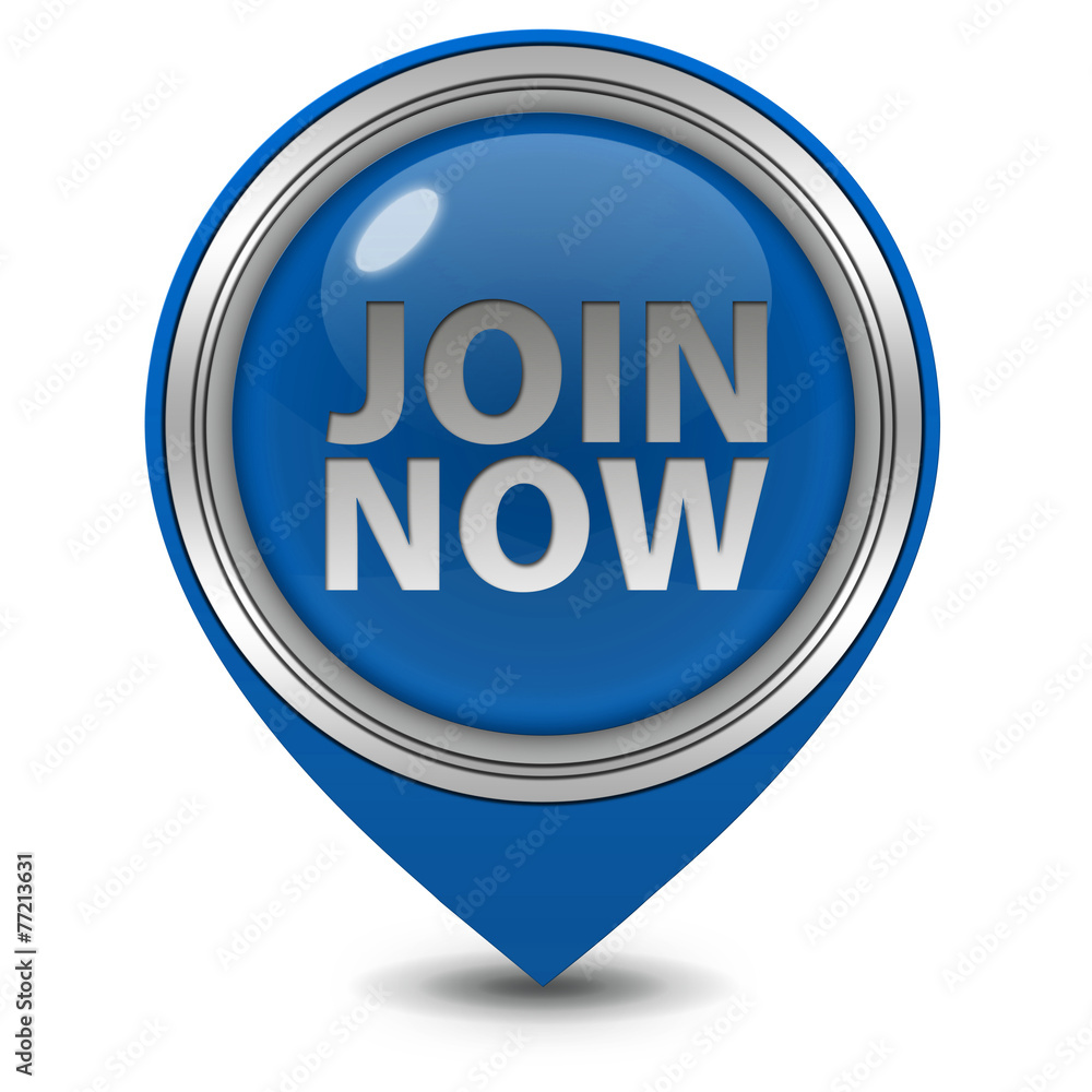 Join now pointer icon on white background Join now pointer icon on white background
