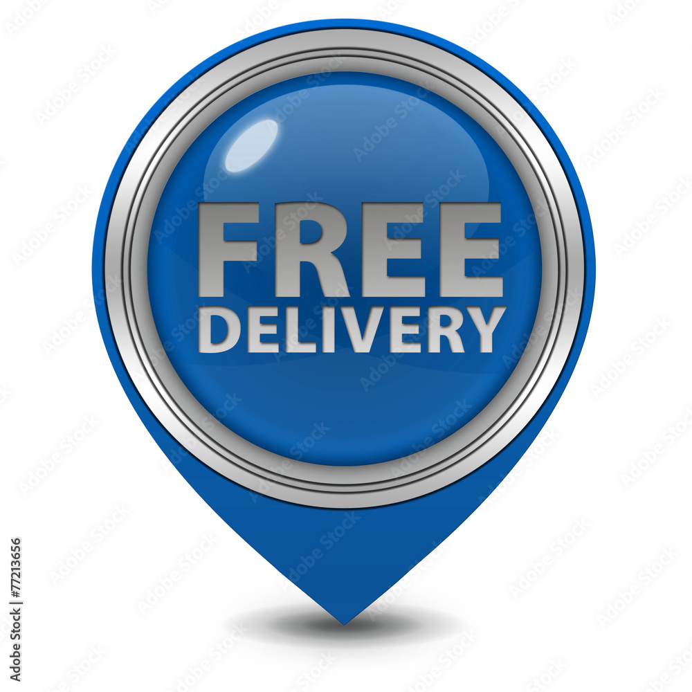 Free delivery pointer icon on white background Free delivery pointer icon on white background