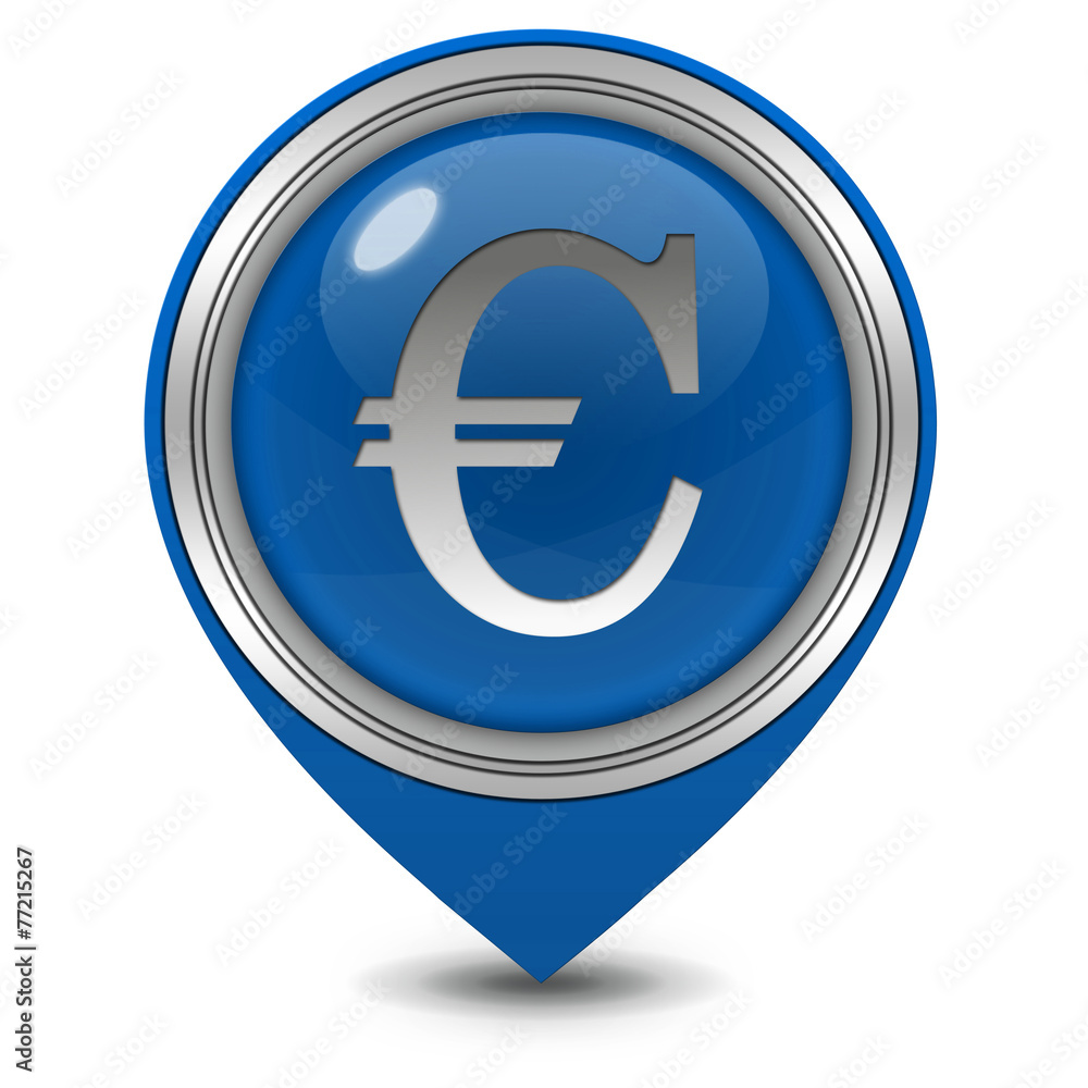 Euro pointer icon on white background Euro pointer icon on white background