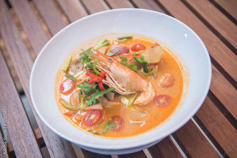 Tom Yum Goong spicy soup with shrimp,thai food Tom Yum Goong spicy soup with shrimp,thai food
