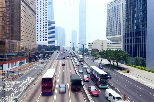 Canvas Print traffic of modern city hongkong at daytime