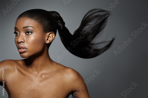 African Woman With Floating Hair