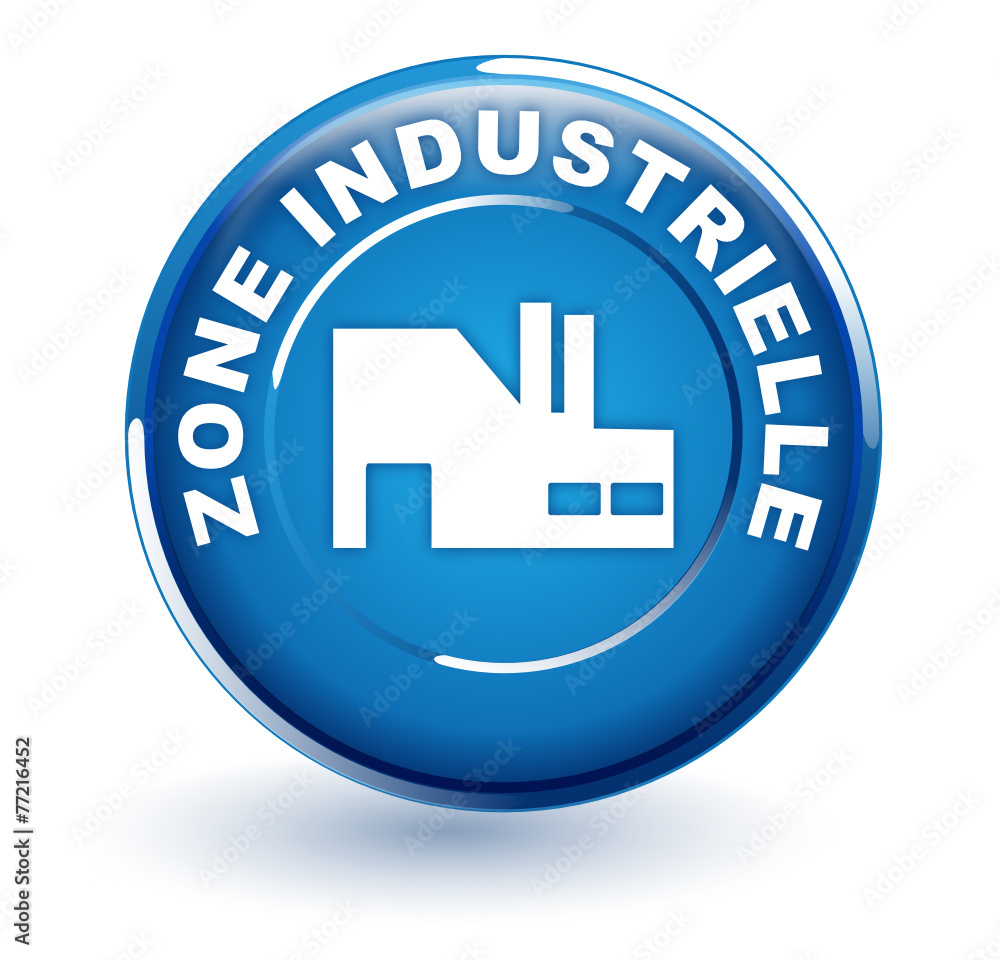 zone industrielle sur bouton bleu zone industrielle sur bouton bleu