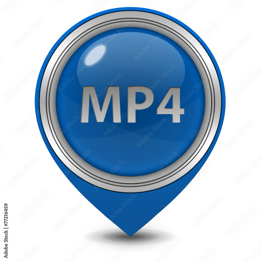 MP4 pointer icon on white background MP4 pointer icon on white background