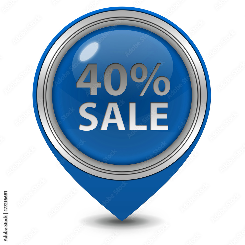 Sale forty percent pointer icon on white background Sale forty percent pointer icon on white background
