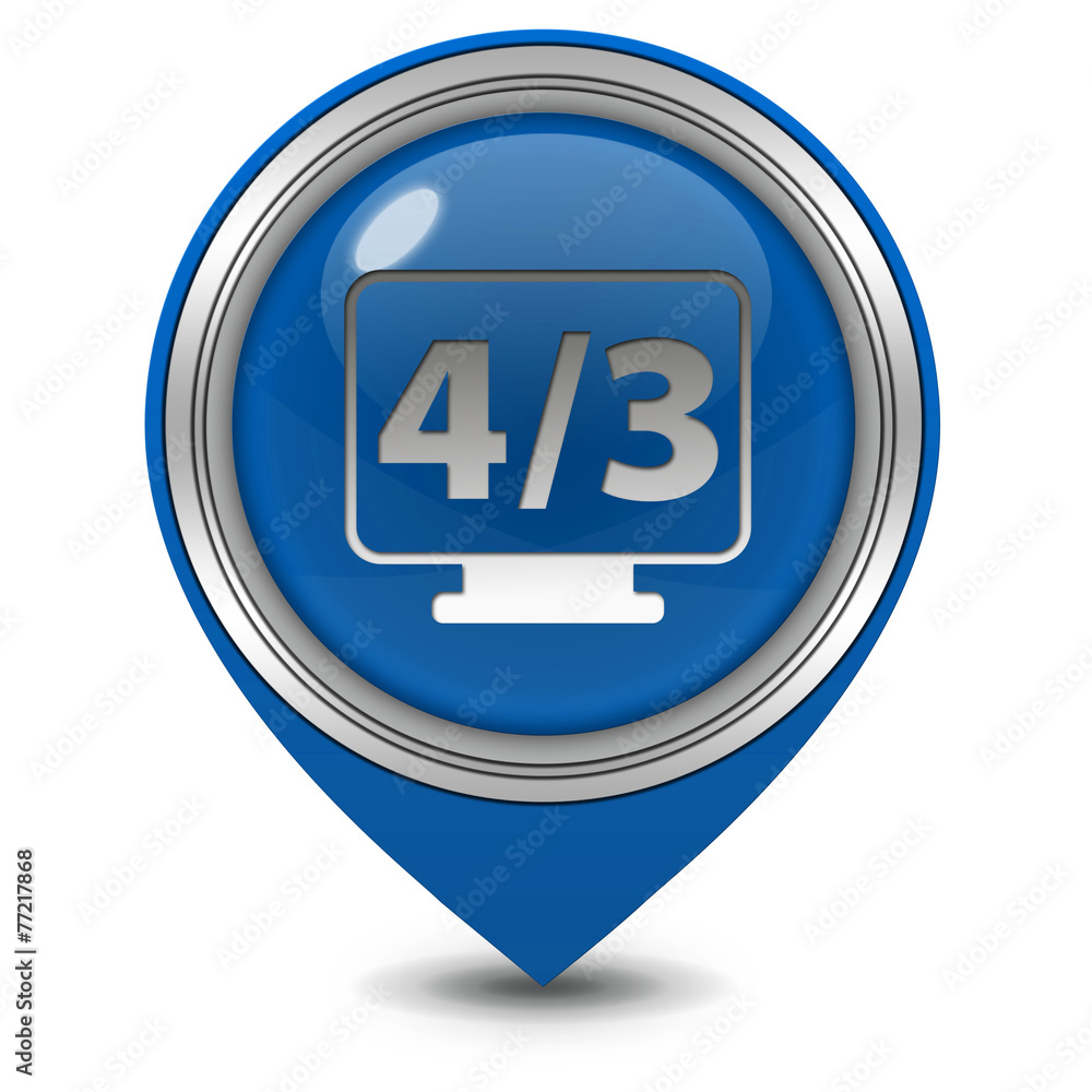 4/3 movie pointer icon on white background 4/3 movie pointer icon on white background
