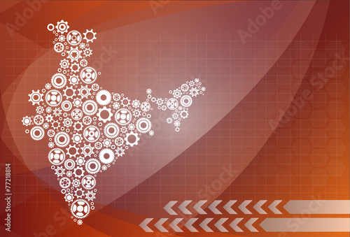 High detailed vector map - India