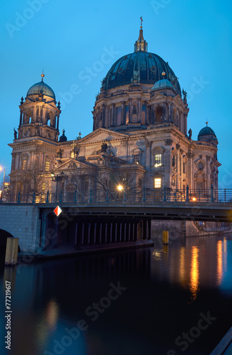 Evangelical Cathedral in Berlin on the river Spree.