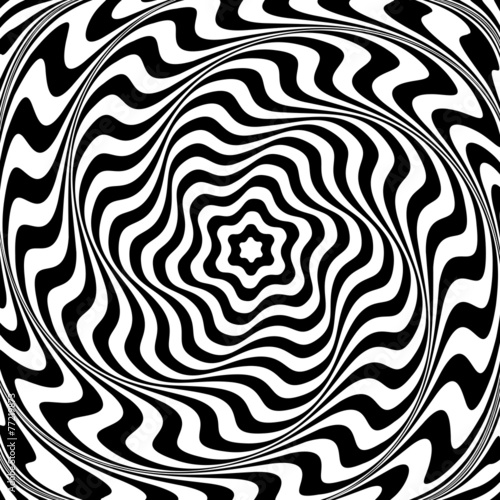 Illusion of  whirl movement. Abstract op art illustration.